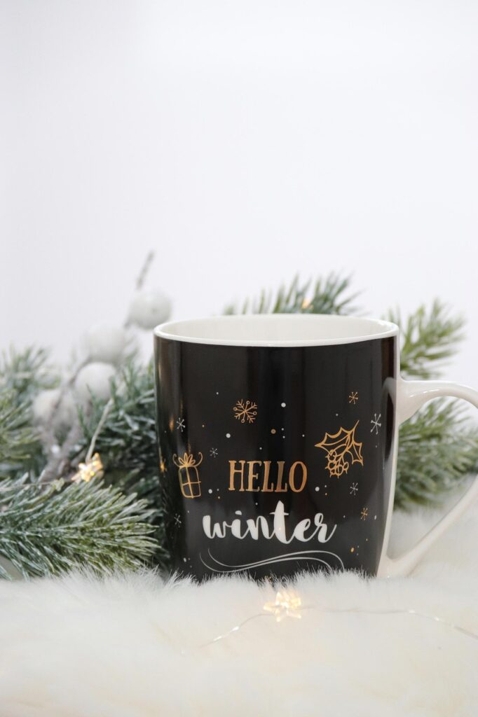 mug, cup, winter motif, winter background, winter wallpaper, winter decorations, decoration, ceramic mug, ceramic cup, iphone wallpaper